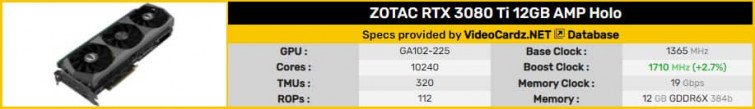 ZOTAC GeForce RTX 3080 Ti 12GB AMP Holo 111