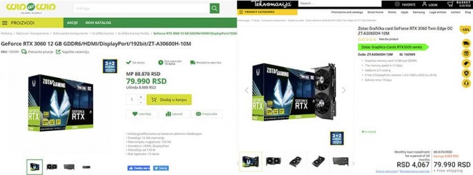 ZOTAC Geforce RTX 3060 Twin Edge OC Serbie2